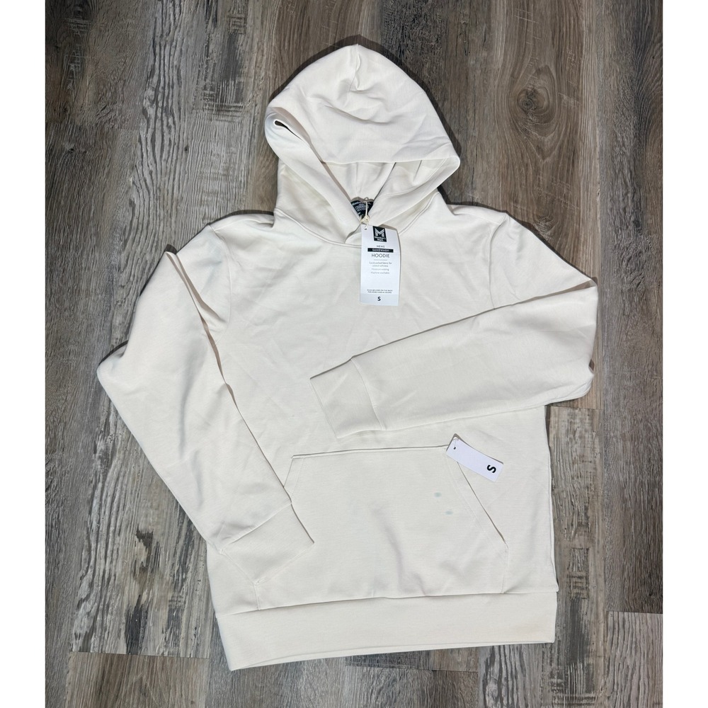 Members Mark Mens Sandwash Hoodie Cream Off White Pullover Sweatshirt Small NWT